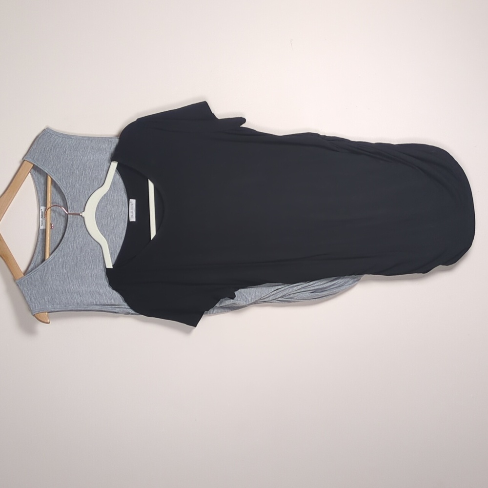 Smallshow Black & Grey Maternity Short Sleeve Tees XL